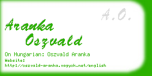 aranka oszvald business card